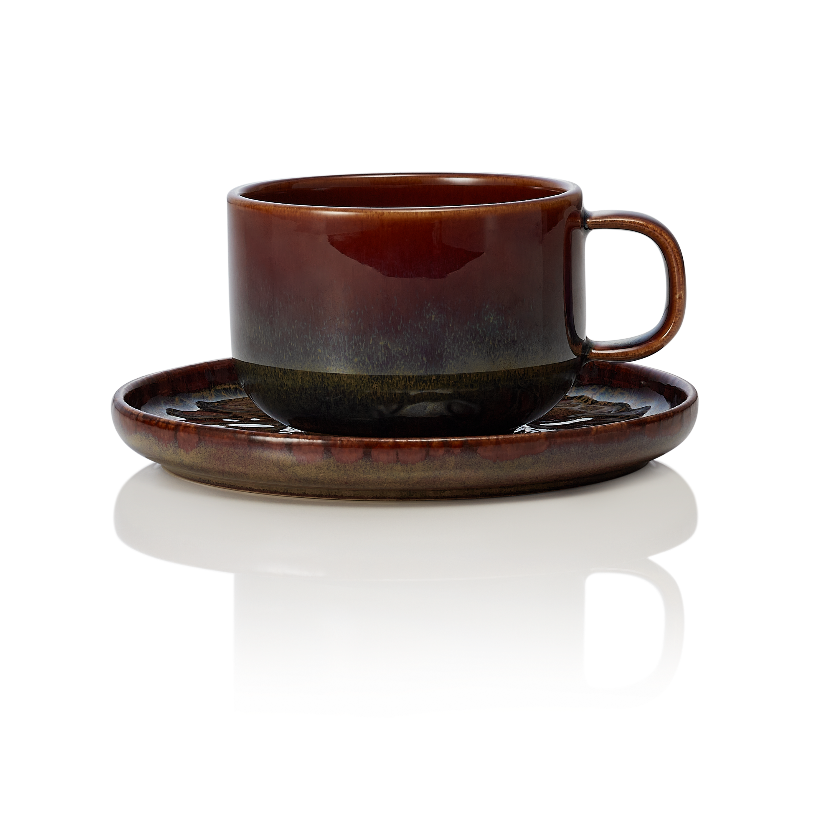 WAS Ober- und Untertasse Set ROCKZZERO, 220 ml, Set á 6 Stück, amazonas, Steinze