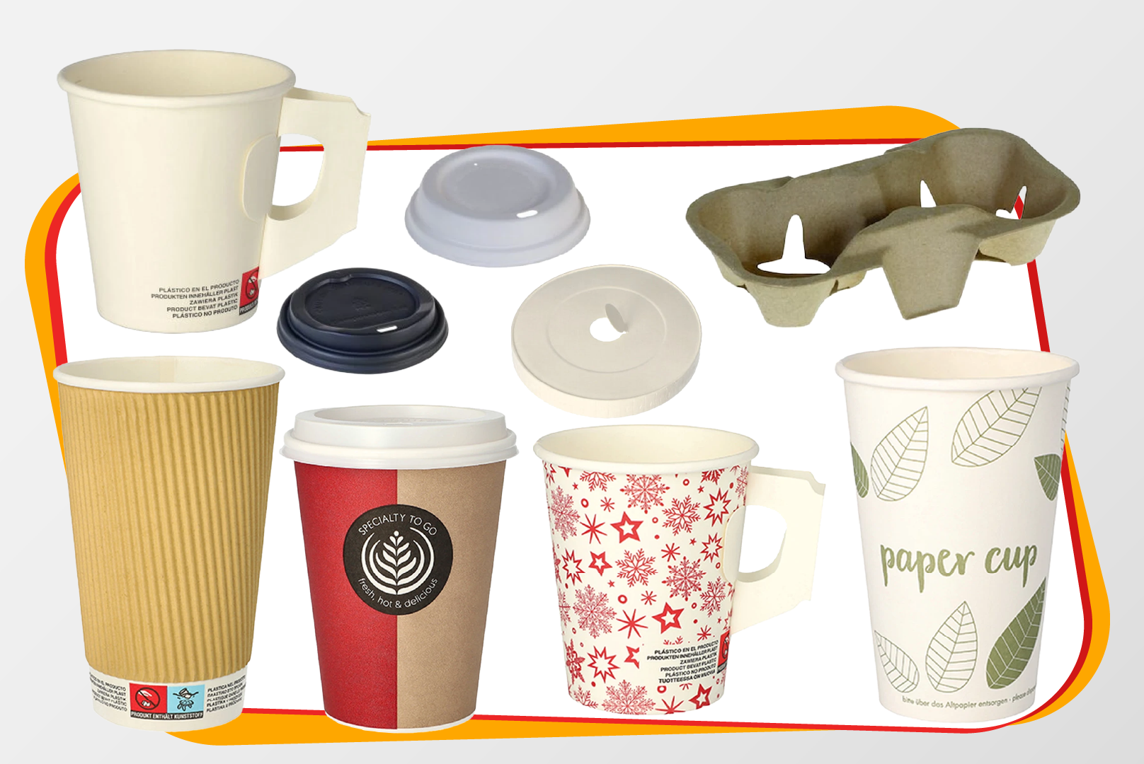 Becher, Kaffeebecher, Pappbecher, Papierbecher, Deckel