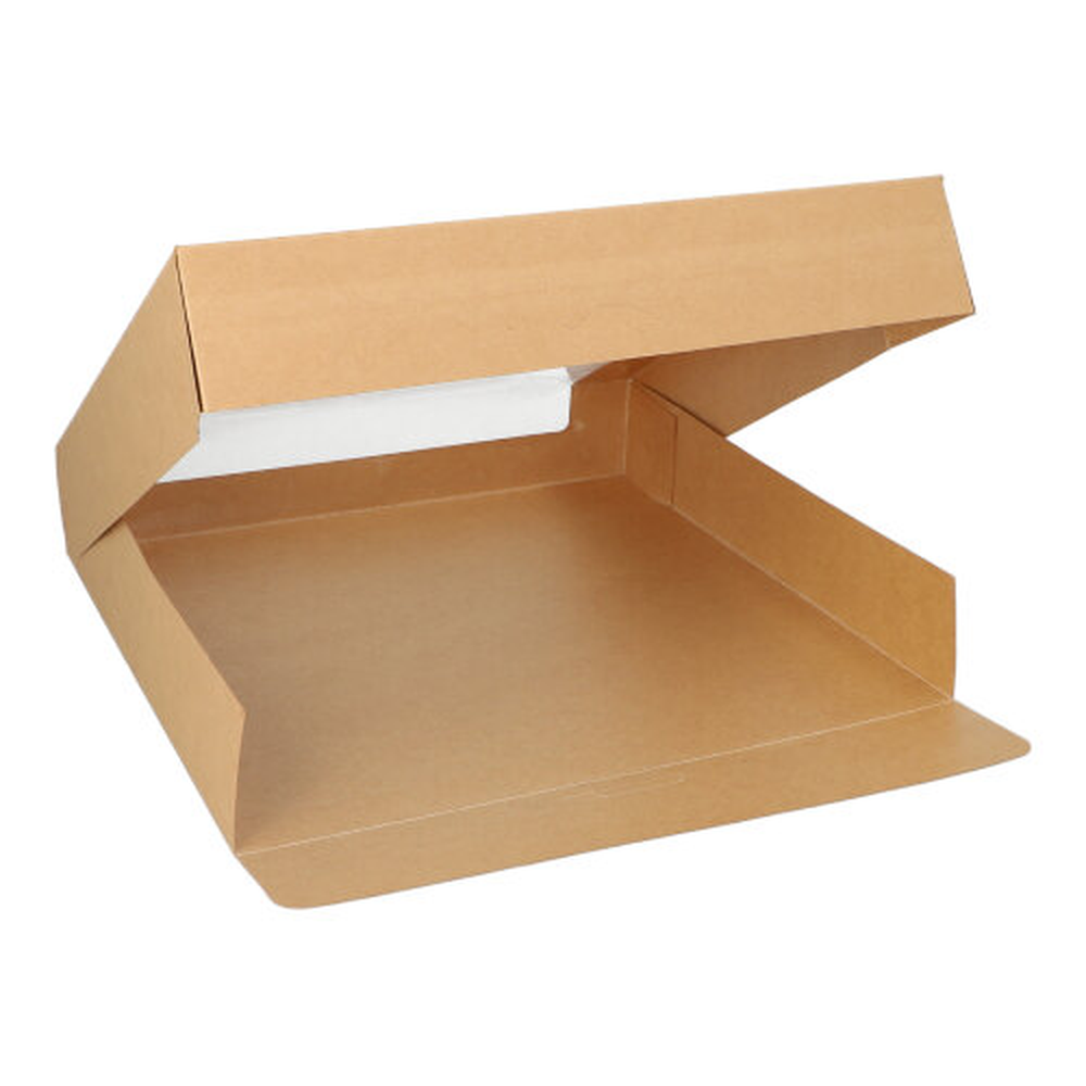PAPSTAR Tortenkartons mit Deckel eckig 5,5 cm x 30 cm x 30 cm mit Sichtfenste