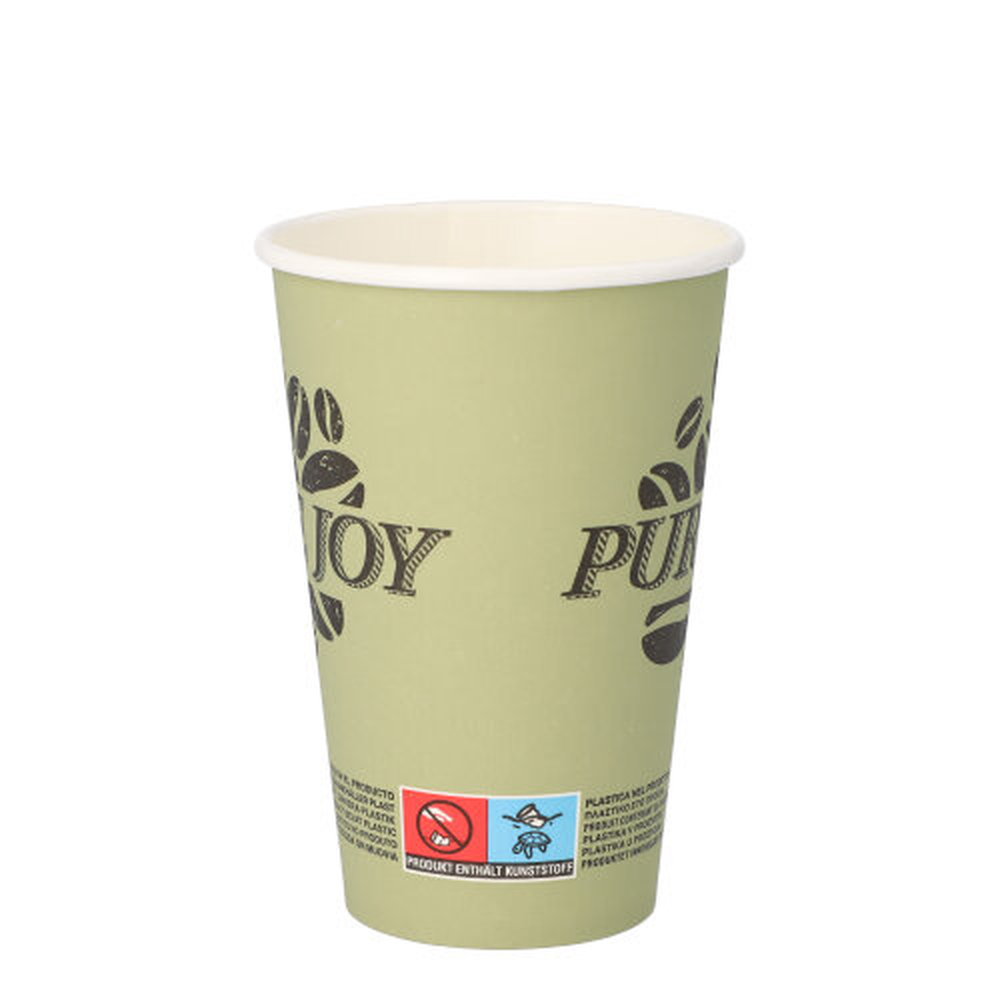 Papstar Trinkbecher, Pappe 0,3 l Ø 8 cm · 11,7 cm grün "Pure Joy"
