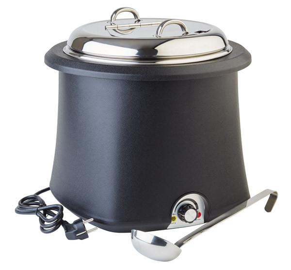 APS Elektrischer Suppentopf Ø 38 cm, H: 36,5 cm, 10 Liter , Edelstahl / PP
