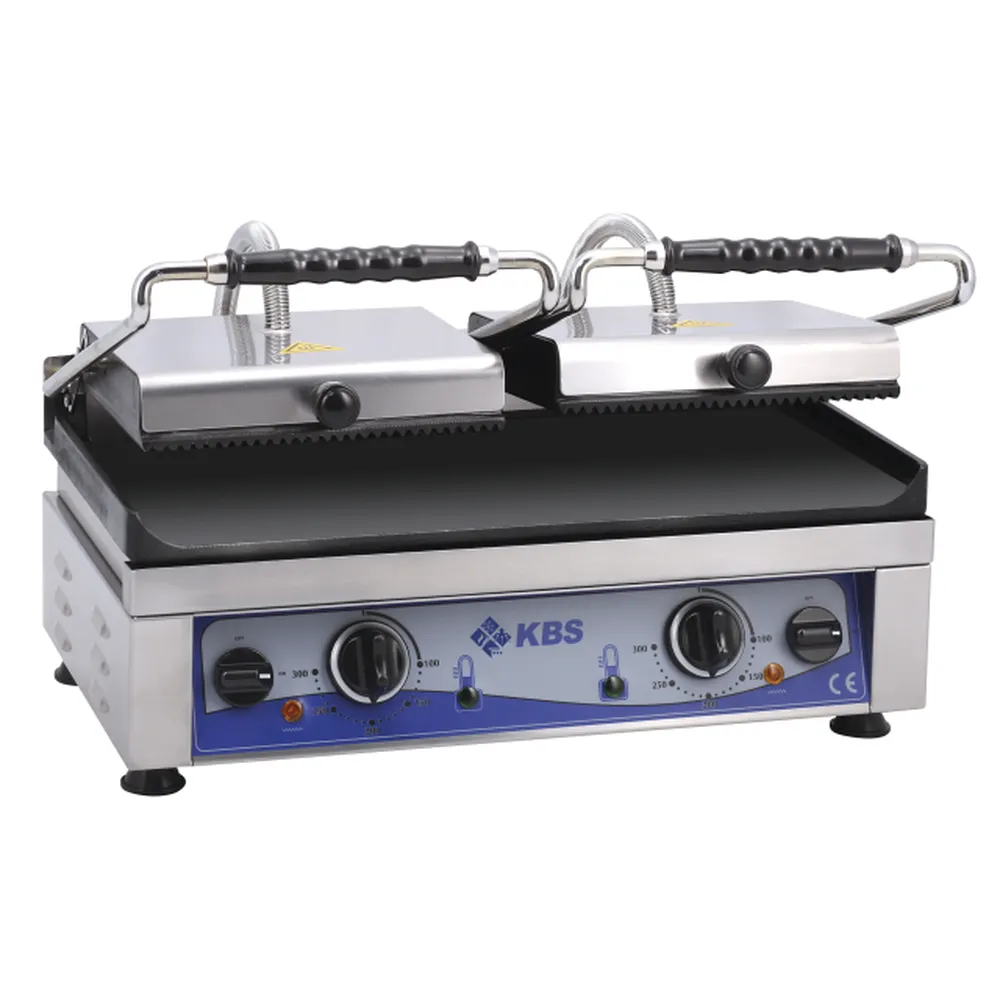 KBS Kontaktgrill Grillfläche 52x24 cm oben gerillt & unten glatt 2 Heizzonen
