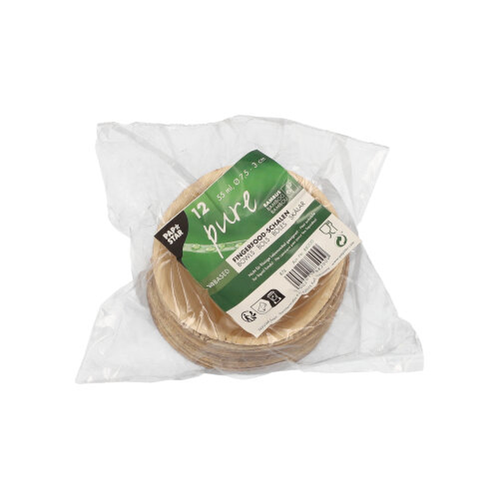 Papstar Fingerfood - Schalen, Bambus "pure" rund 55 ml Ø 7,5 cm · 3 cm