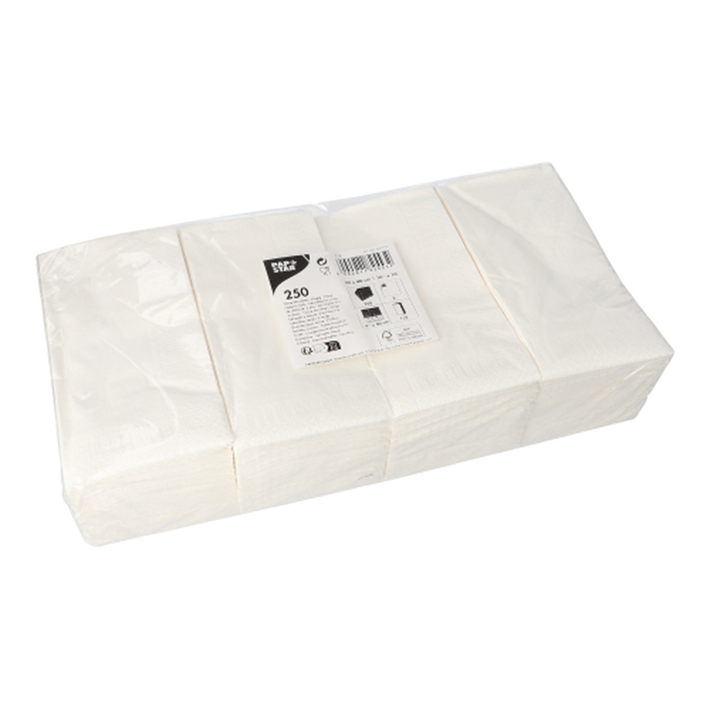 Papstar Servietten, 2-lagig 1/8-Falz 40 cm x 40 cm weiss