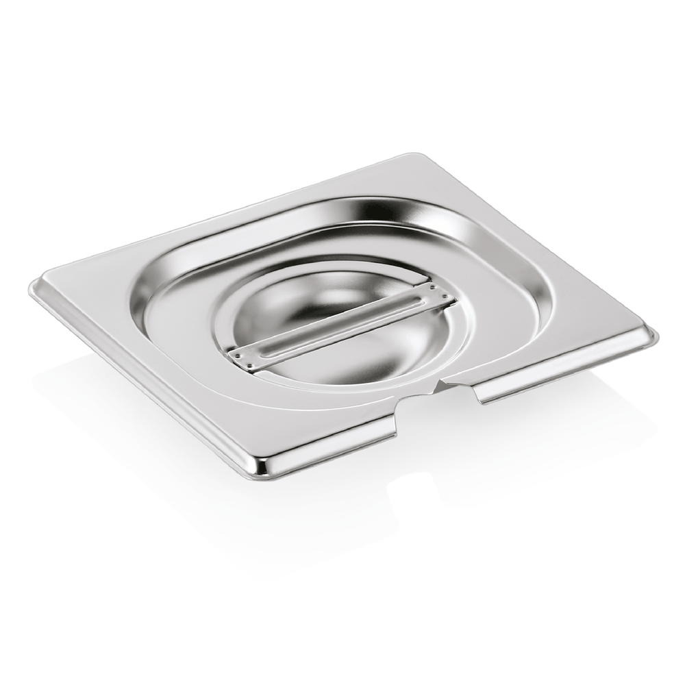 WAS GN Deckel GN CORE 1/6, mit Löffelaussparung, Chromnickelstahl