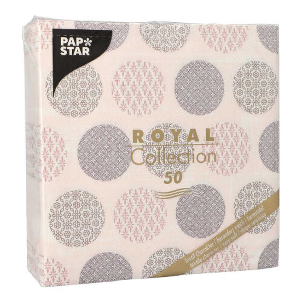 Papstar Servietten "ROYAL Collection" 1/4-Falz 40 cm x 40 cm rosa "Rococo"