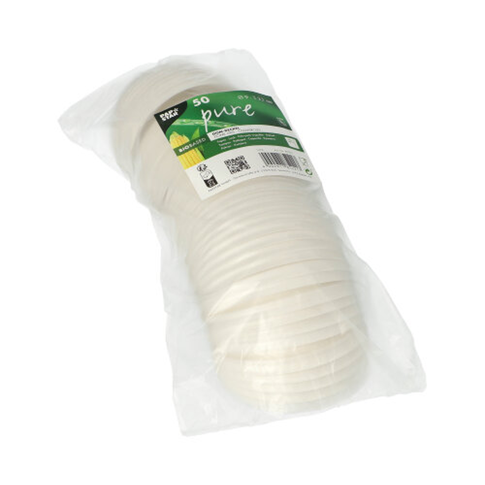 Papstar Dom-Deckel, C-PLA rund Ø 9 cm · 2,1 cm weiss
