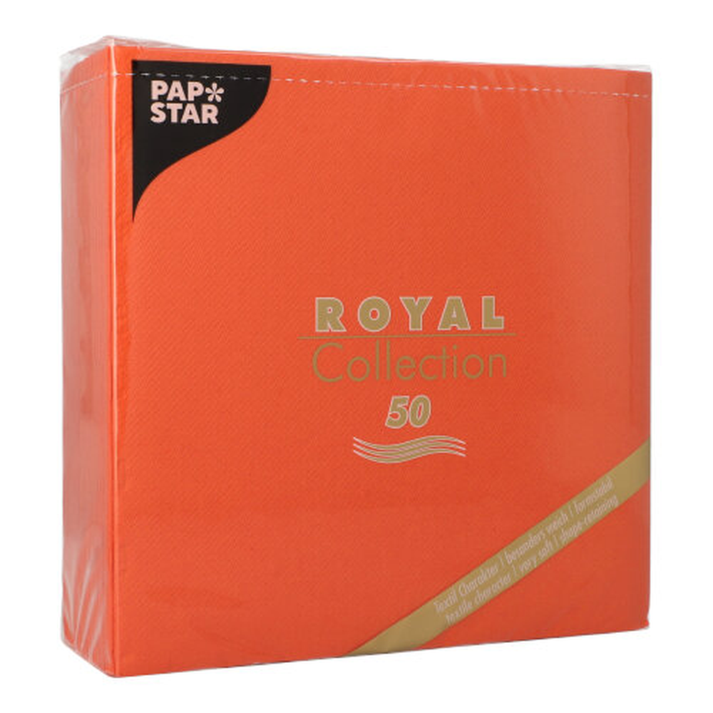 Papstar Servietten "ROYAL Collection" 1/4-Falz 40 cm x 40 cm nektarine