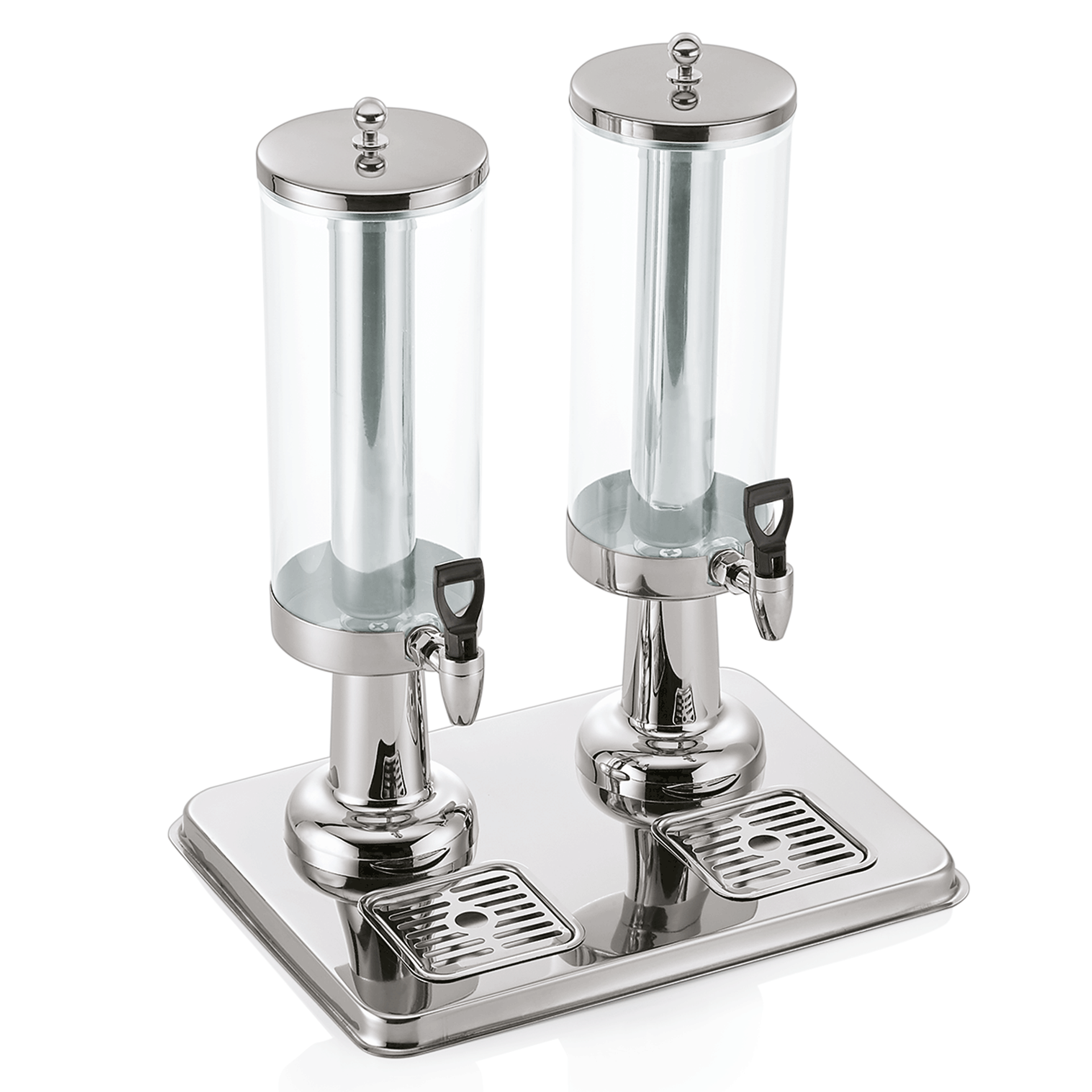 WAS Getränkedispenser, 2+3 ltr., 41,5 x 31,5 x 50 cm, Chromnickelstahl, Polycarb
