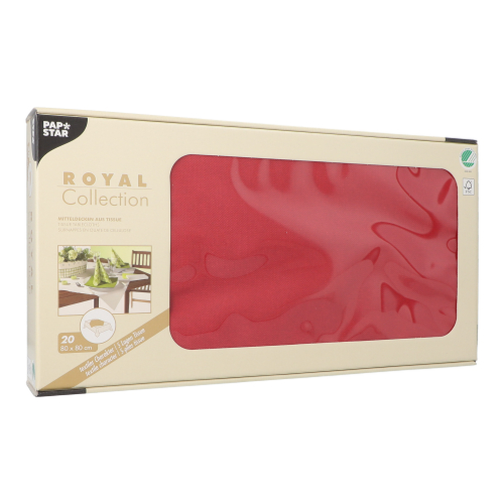 Papstar Mitteldecken, Tissue "ROYAL Collection" 80 cm x 80 cm bordeaux