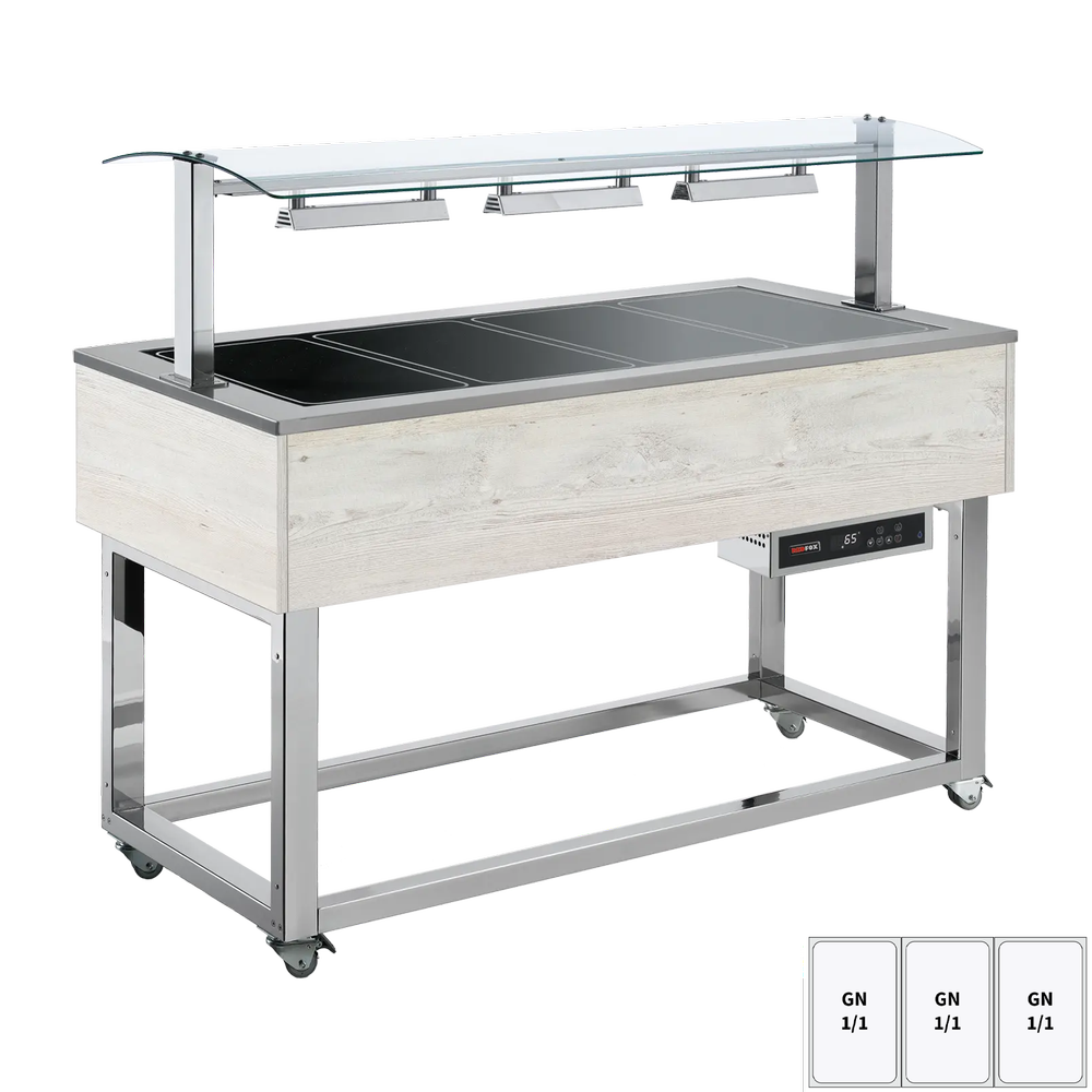 RM Gastro Warmhaltebuffet, Glaskeramik GN 3-1/1 Hemlock / REDFOX - ES BROWN+ 3H