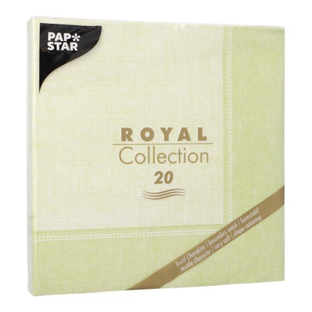 Papstar Servietten "ROYAL Collection" 1/4-Falz 40 cm x 40 cm hellgrün "Linum"