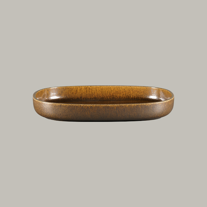  RAK Platte oval tief - rust Länge: 33.2 cm / Breite: 23.2 cm / Höhe : 4.5 cm / 