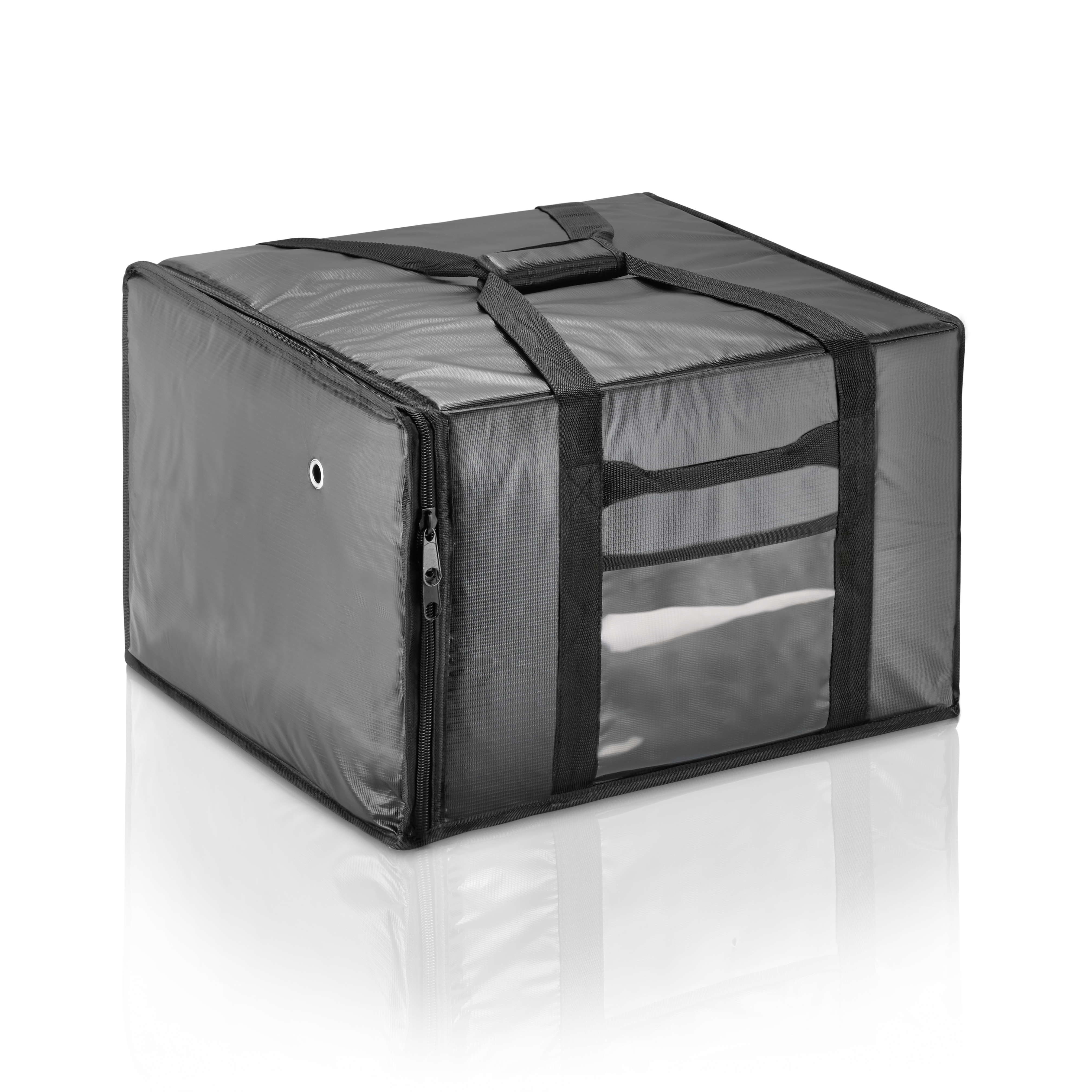 WAS Isoliertasche, für 6 Pizzen, 51 x 48 x 34 cm, schwarz, Kunststoff, Aluminium