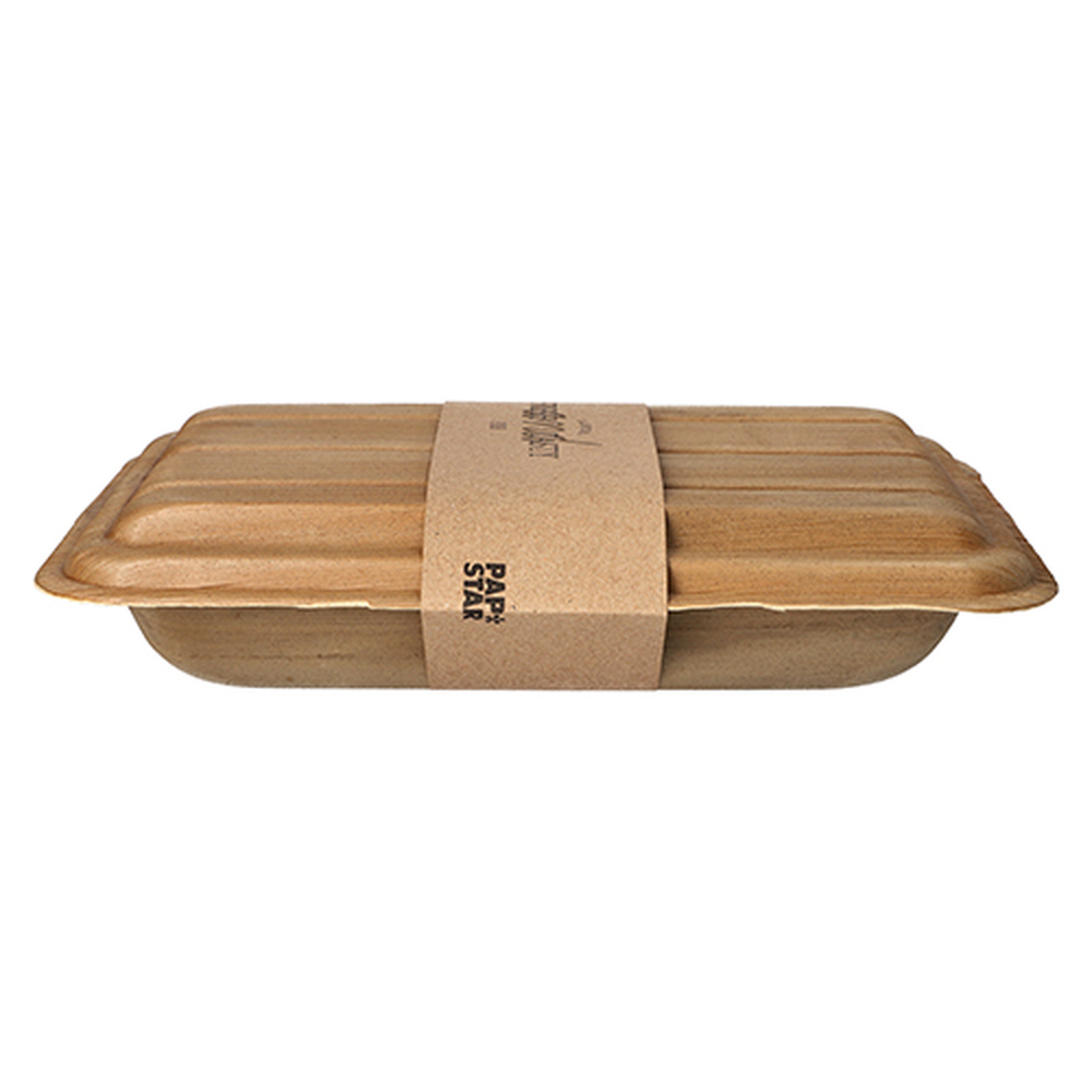 PAPSTAR Trays, Palmblatt pure eckig 500 ml 6,5 cm x 17,5 cm x 25,5 cm mit D