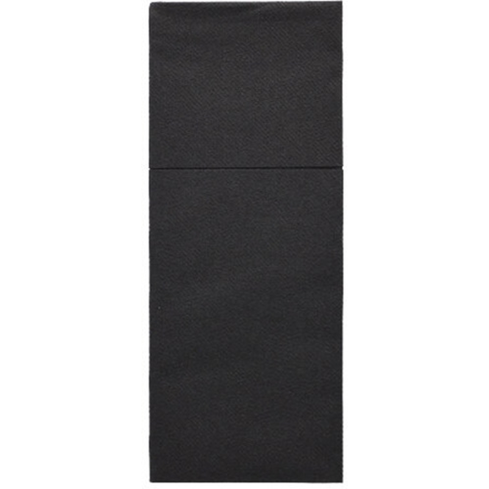 Papstar Bestecktaschen, Airlaid 40 cm x 48 cm schwarz "Premium" mit Besteckfalz