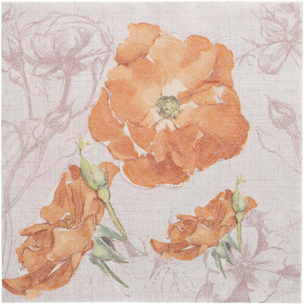 Papstar Servietten "ROYAL Collection" 1/4-Falz 40 cm x 40 cm nektarine "Blossom"