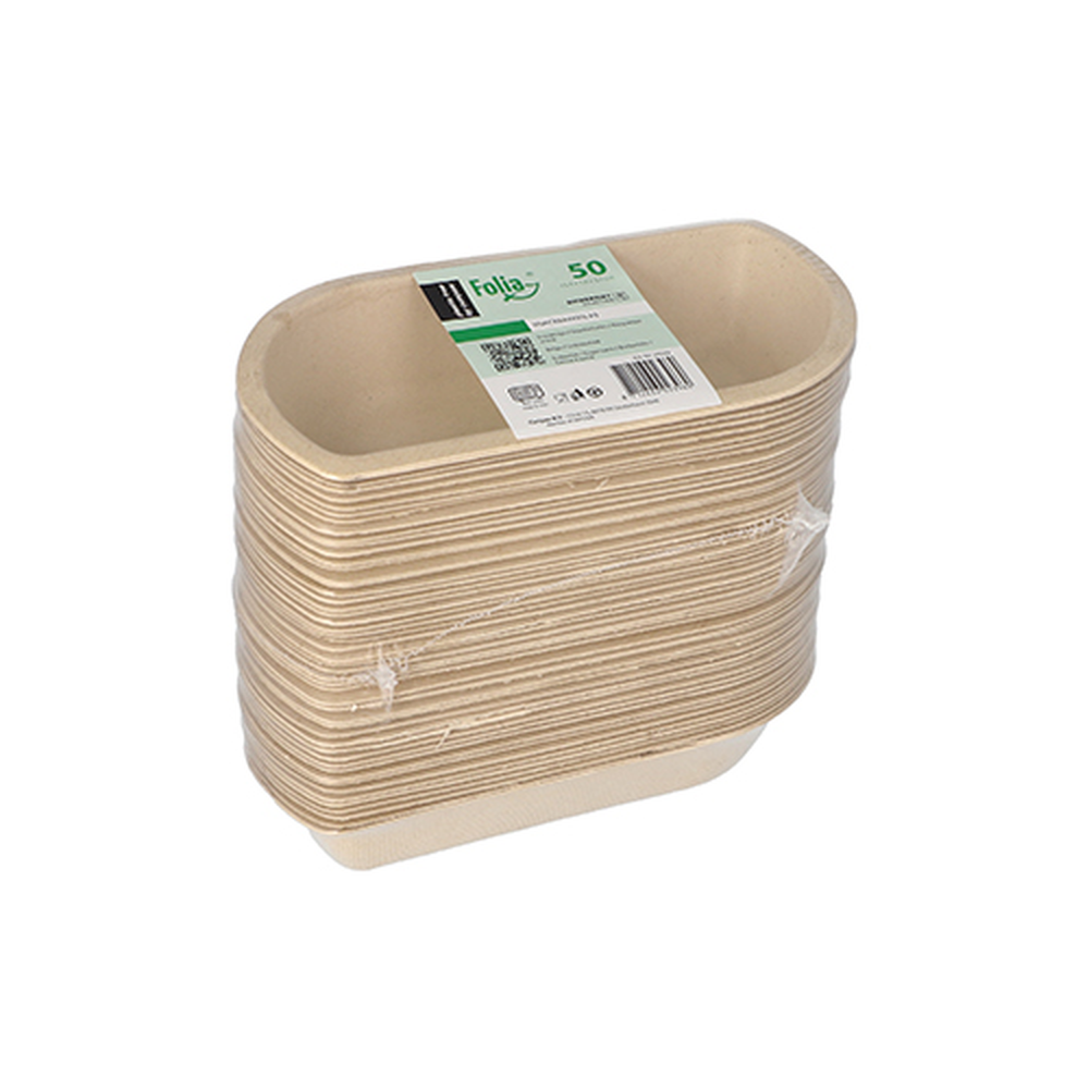 Papstar Snacktrays Zuckerrohr 3,1 cm x 7,6 cm x 15,4 cm natur