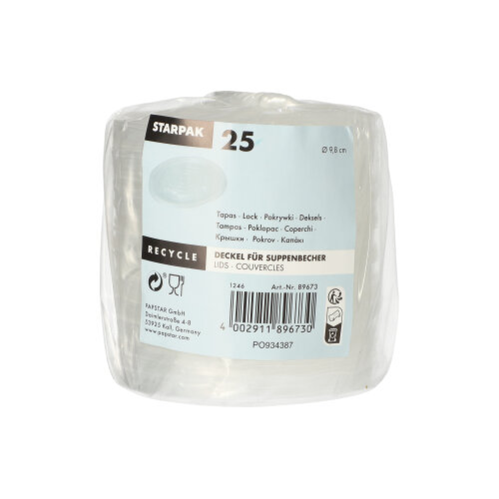 Papstar Deckel für Suppenbecher, PP rund Ø 9,8 cm · 1 cm transparent