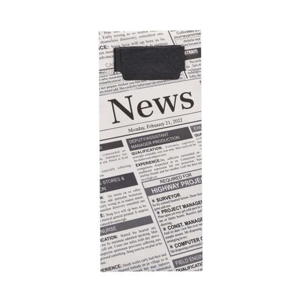 PAPSTAR Bestecktaschen 20 cm x 8,5 cm schwarz/weiss Newsprint inkl. schwar