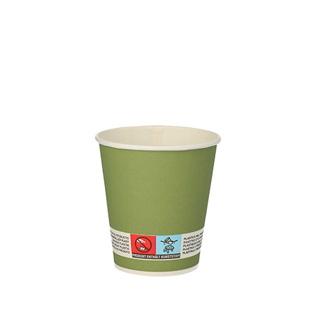Papstar Trinkbecher, Pappe 0,1 l Ø 7,2 cm · 7,5 cm dunkelgrün "Whiskey"