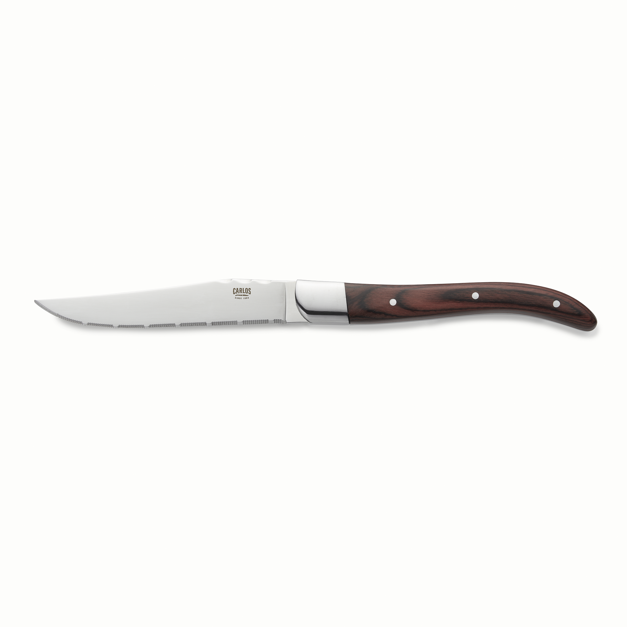 WAS Steakmesser Set CARLOS mit rotem Pakkaholzgriff, 23 cm, Set á 6 Stück, Kling