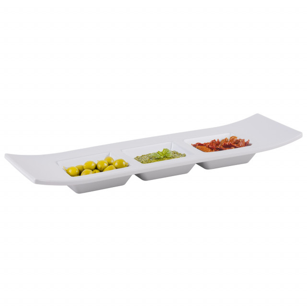 APS Dipschale -CASUAL- 29 x 9 cm, H: 3 cm , Melamin, weiß