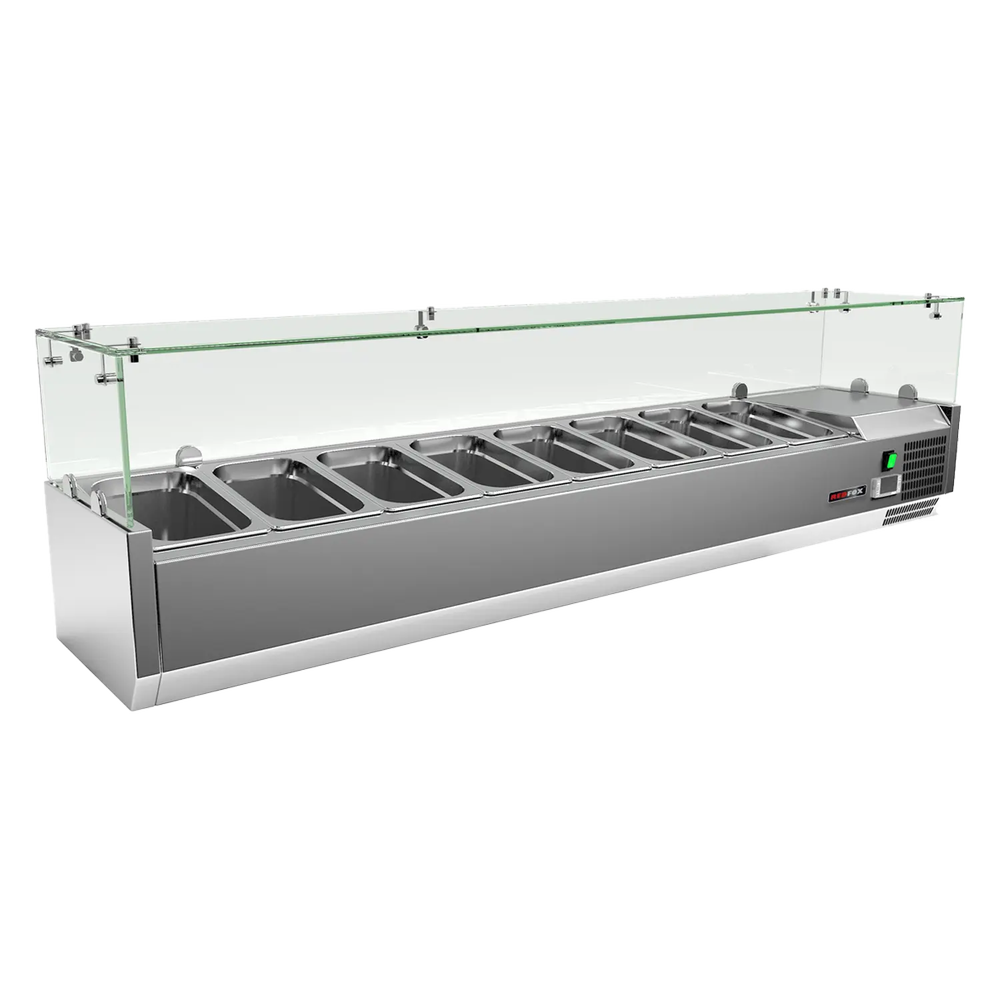 RM Gastro Kühlvitrine Theke 7x GN 1/4 / REDFOX - MCH 4160