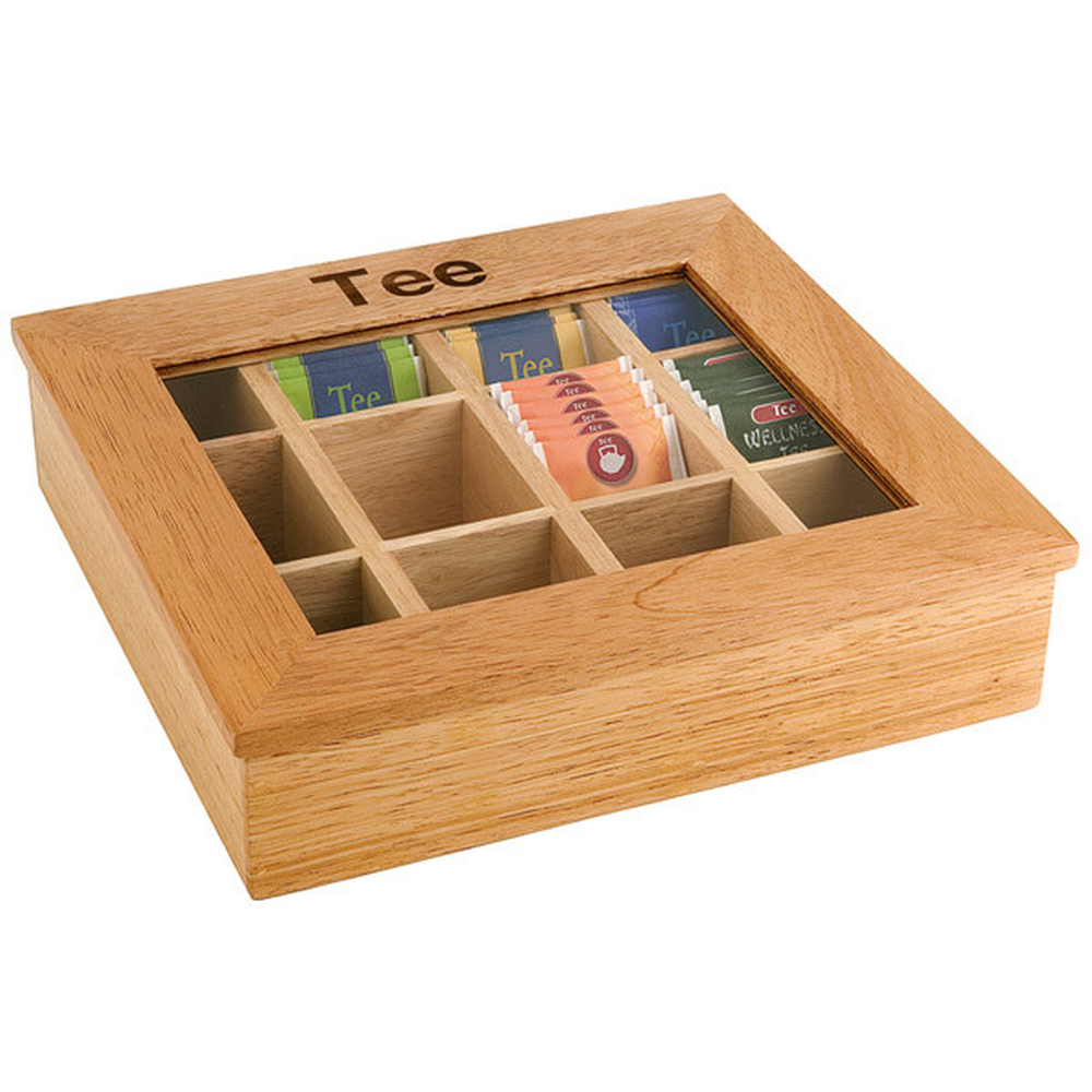 APS Teebox mit 12 Kammern 31 x 28 cm, H 9 cm