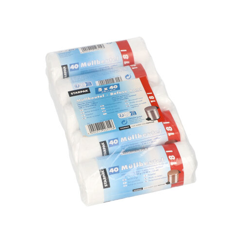 Papstar Müllbeutel, HDPE 18 l 52 cm x 46 cm weiss