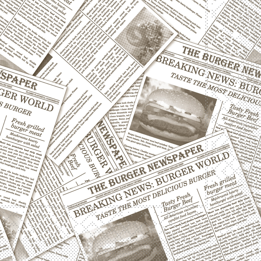 Mank Burgerpapier Newspaper grau 30x30 cm