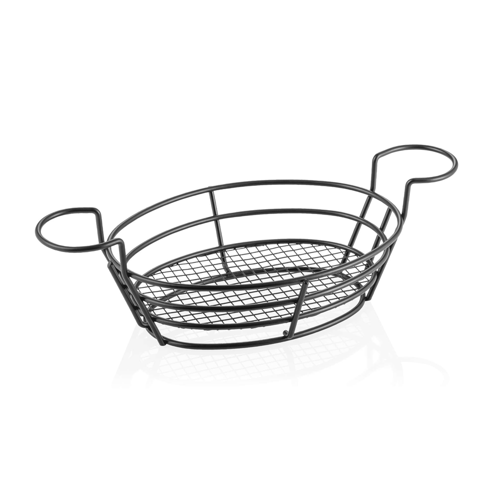 WAS Chicken Wings Korb, 37,5 x 20 x 7,5 cm, schwarz pulverbeschichtet, Metall