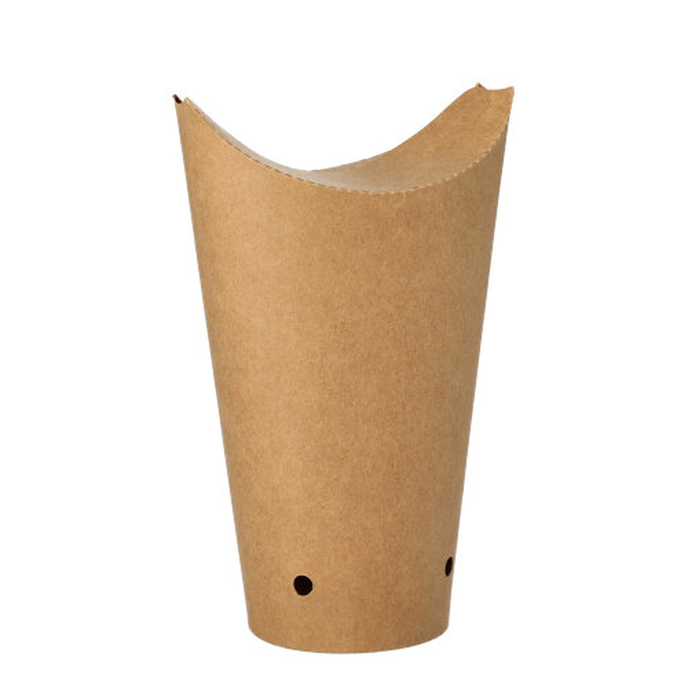 Papstar Pommes-Frites-Schütte, Pappe rund Ø 6 cm · 17,7 cm braun groß