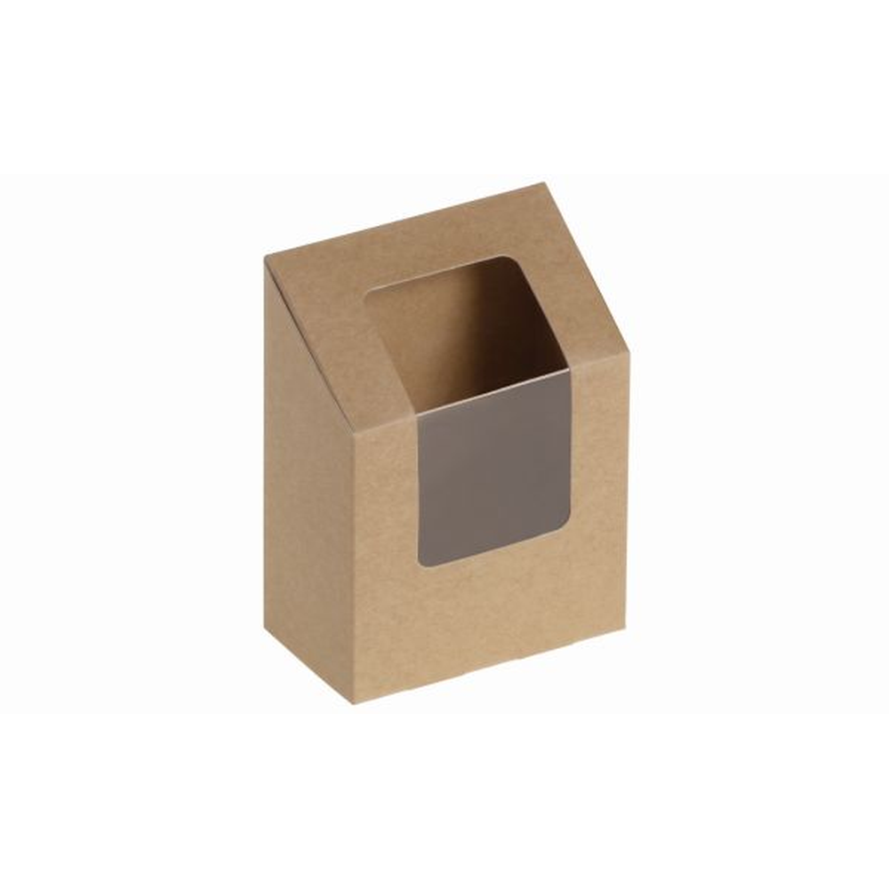 Pacovis Wrap Pack Kraft/PLA, klein, m.Sichtfenster 90x50x9