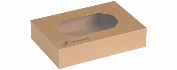 Pacovis Transport Box Kraft ''S'', m. PLA Sichtfenster 36x25x