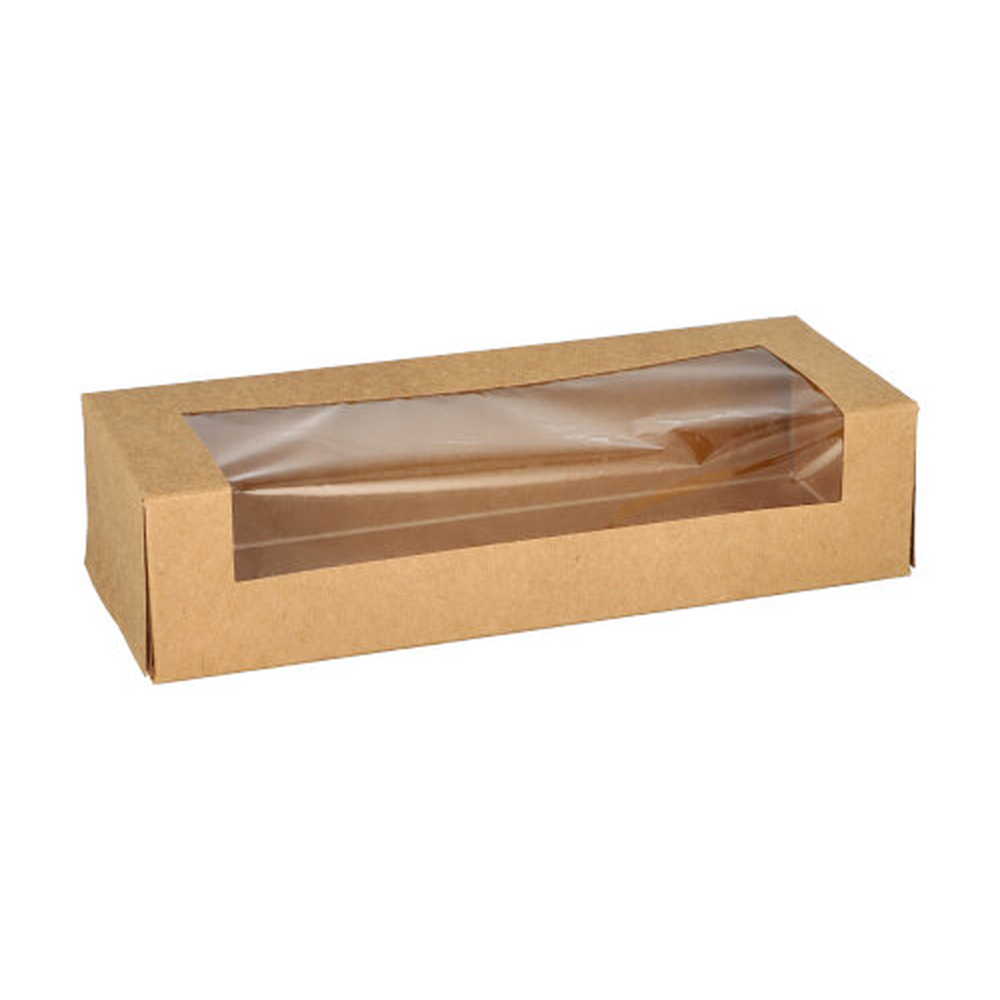 Papstar Sushi-Schalen, Pappe eckig 4,5 cm x 19,5 cm x 7 cm braun