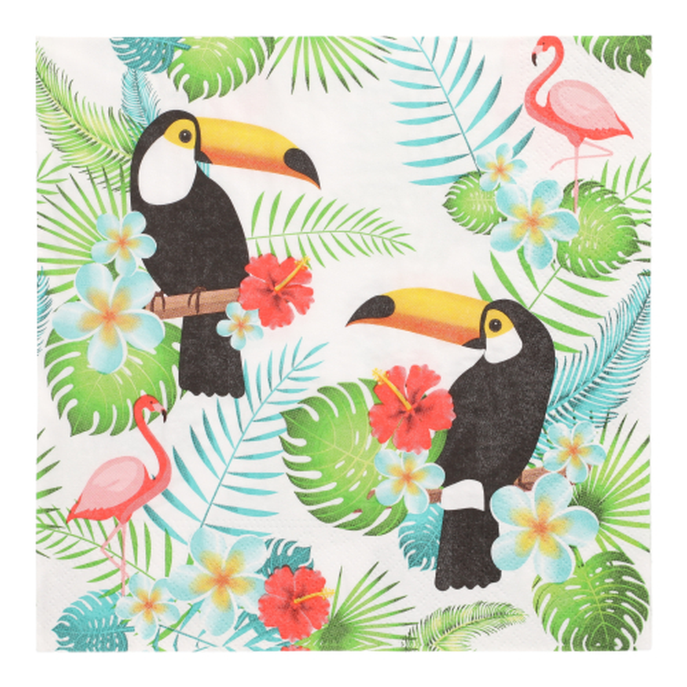 Papstar Servietten, 3-lagig 1/4-Falz 40 cm x 40 cm "Toucan"