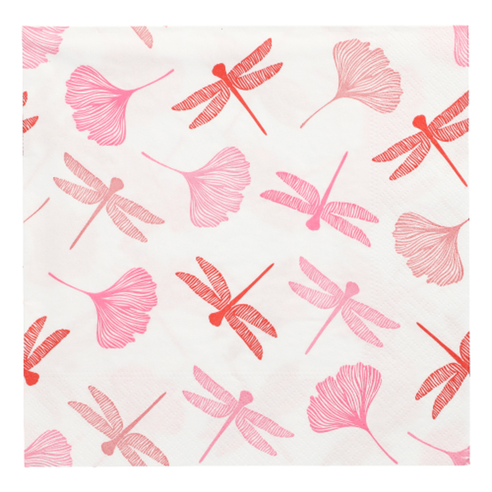 Papstar Servietten, 3-lagig 1/4-Falz 40 cm x 40 cm rose "Ginko"