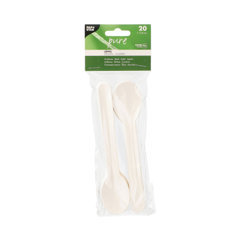 Papstar Löffel, Papier "pure" 15,8 cm weiss