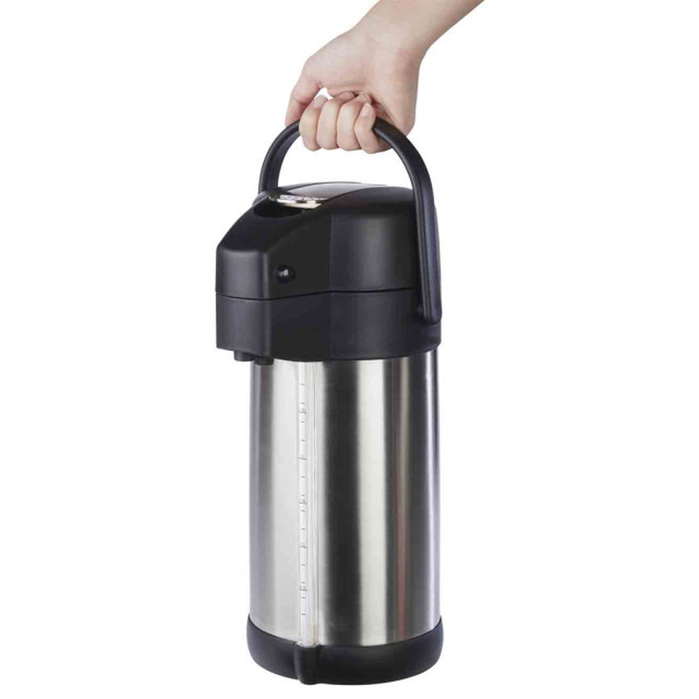 APS Pump-Isolierkanne -PREMIUM- Ø 15 cm, H: 37 cm, 3 Liter , 18/8 Edelstahl, Pol