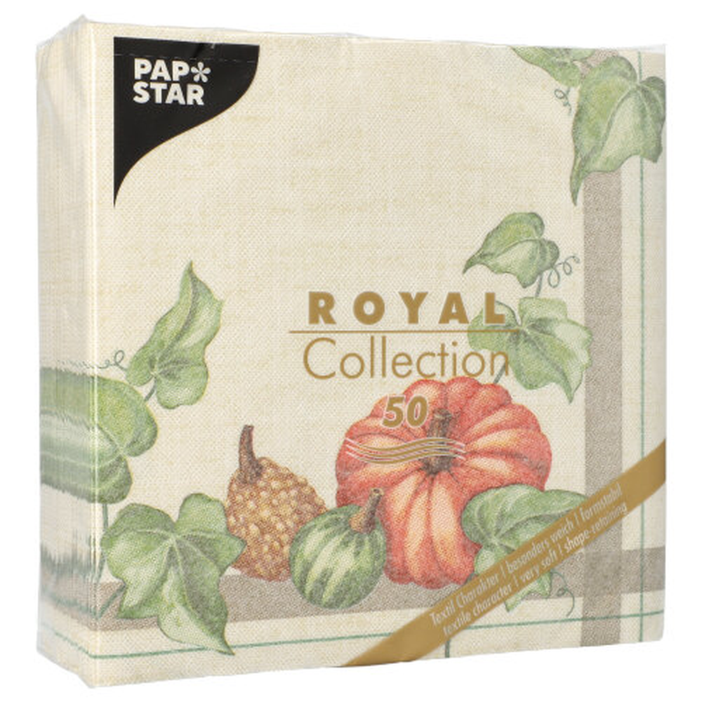 Papstar Servietten "ROYAL Collection" 1/4-Falz 40 cm x 40 cm "Pumpkin"