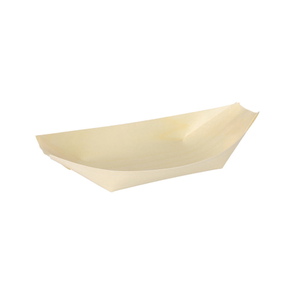 Papstar Fingerfood - Schalen, Holz "pure" 19 cm x 10 cm "Schiffchen"