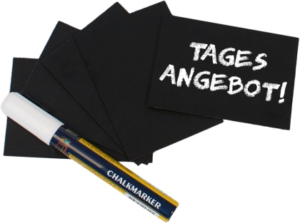 Contacto Schreibtafel, schwarz DIN A7 20-er Set incl. Stift