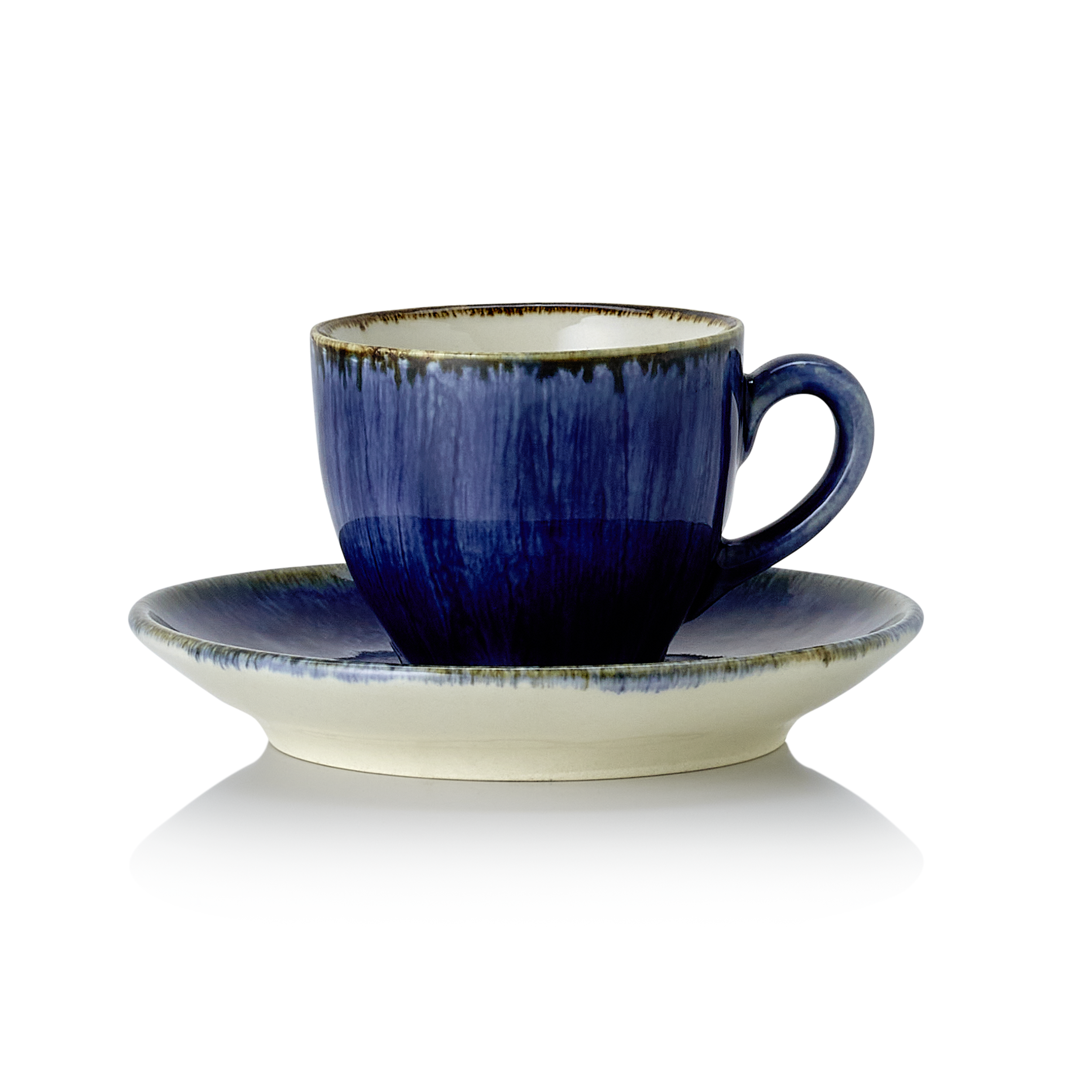 WAS Espresso- und Untertasse Set VIDA DARK OCEAN, 90 ml, Set á 6 Stück, dark oce