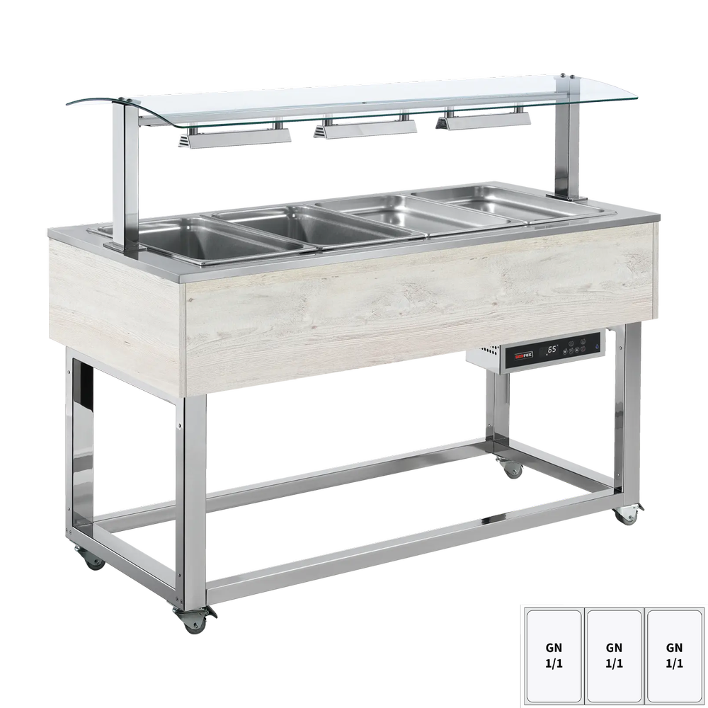 RM Gastro Warmhaltebuffet, Wasserbad GN 3-1/1 Hemlock / REDFOX - ES RED+ 3H
