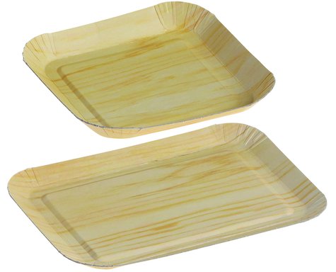 Pacovis Schale Holzoptik Karton/PP, matt hellbraun, 105x105x12mm