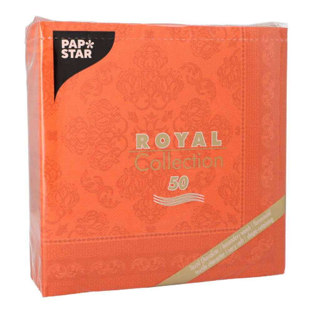 PAPSTAR Servietten ROYAL Collection 1/4-Falz 40 cm x 40 cm nektarine Arab