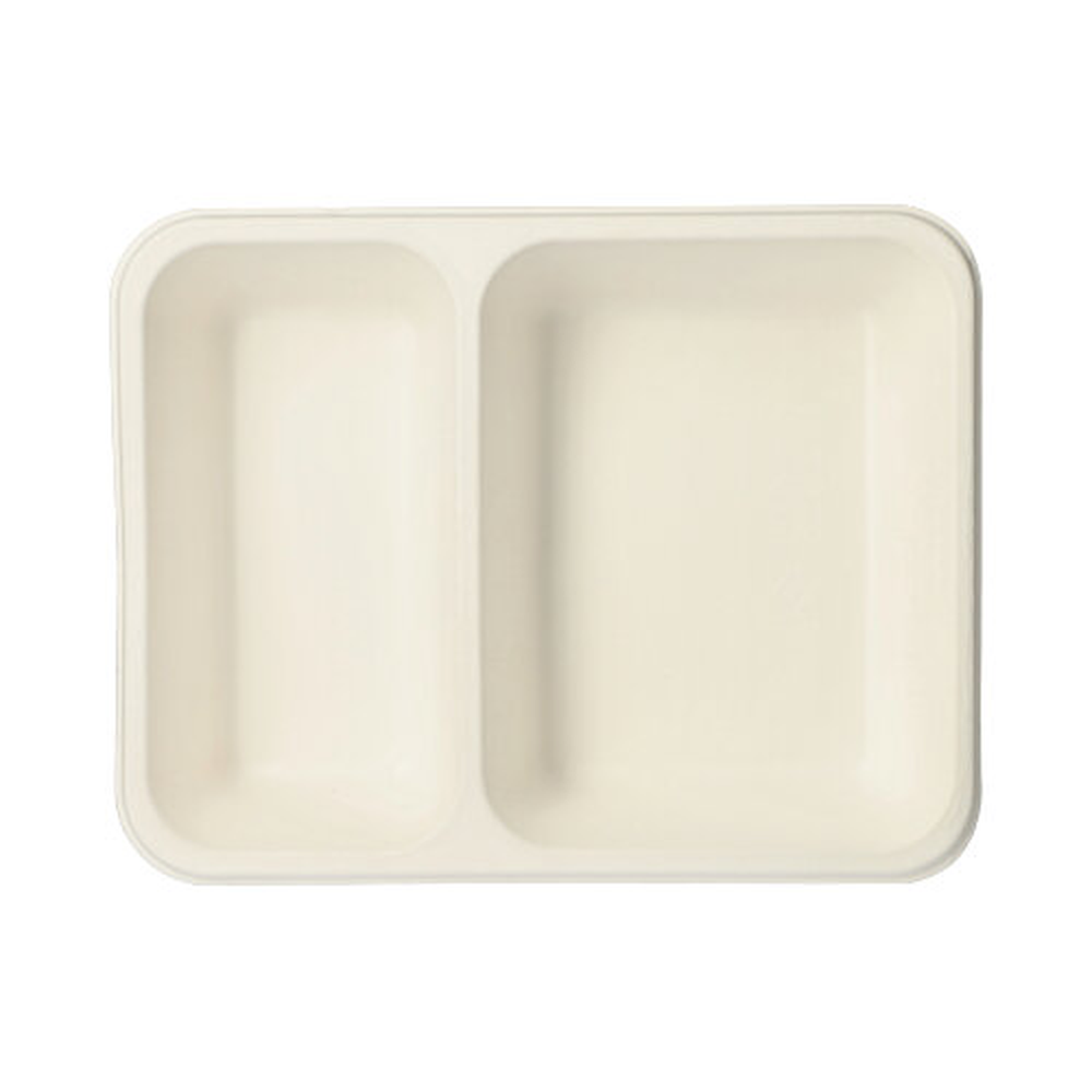PAPSTAR Siegelschalen Zuckerrohr 2-geteilt 1250 ml 4,5 cm x 17,5 cm x 22,5 c
