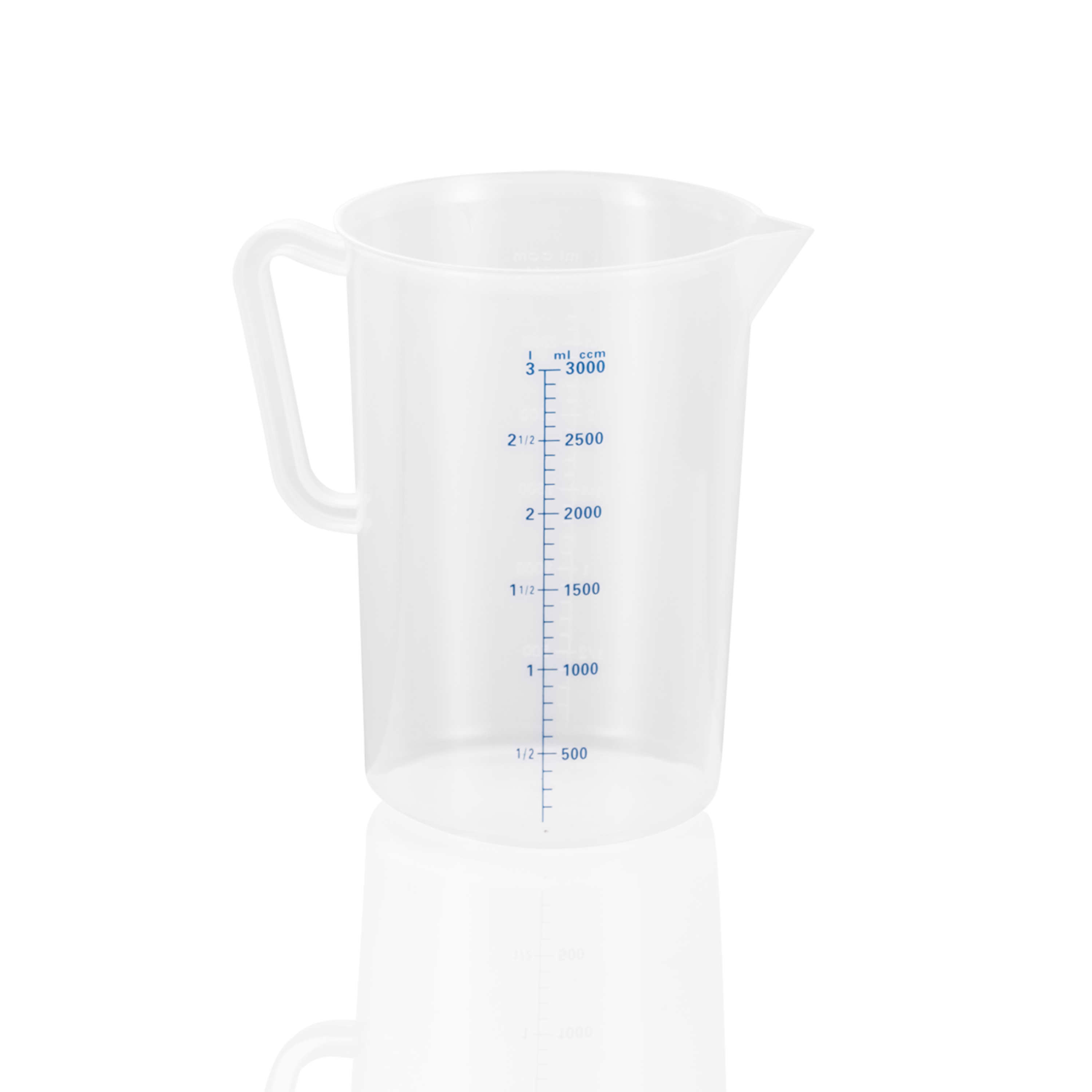 WAS Messbecher, Ø 16,2 cm, 3 ltr., mit 100 ml Skalierung, Polypropylen
