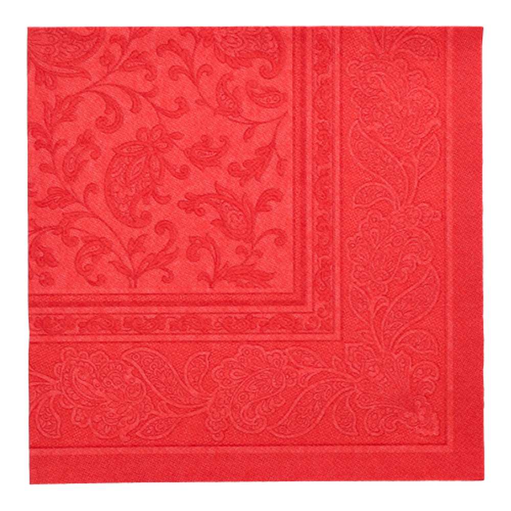 Papstar Servietten "ROYAL Collection" 1/4-Falz 40 cm x 40 cm rot "Ornaments"